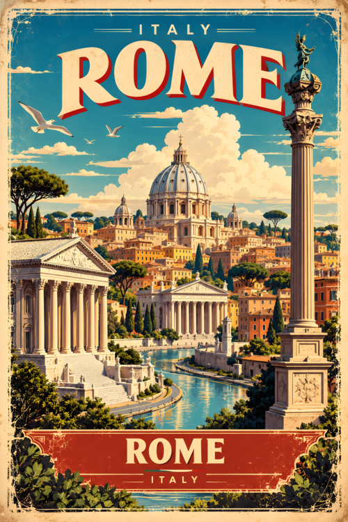 Plakát Vintage Rome Poster: Italian Elegance Vol 2.