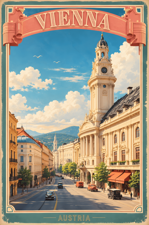 Plakát Imperial Elegance: Vintage Travel Poster of Vienna Vol.2