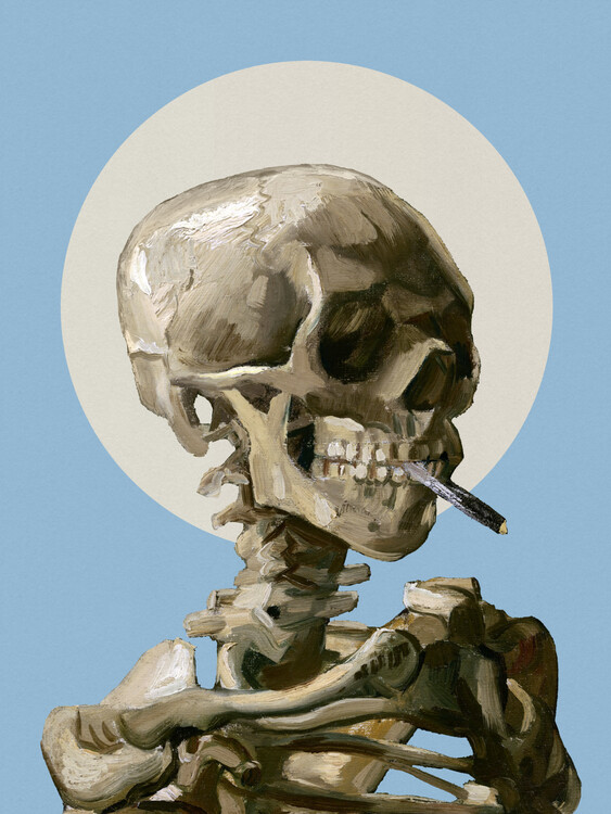Plakát Smoking Skeleton