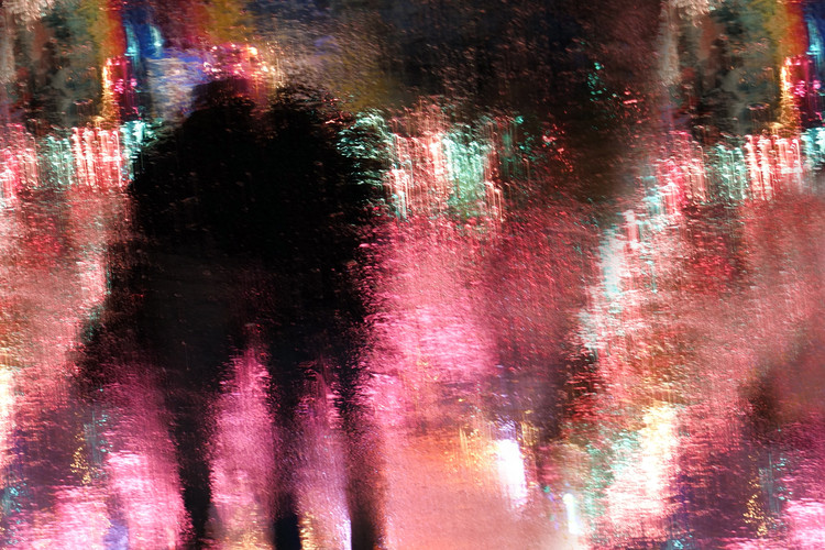 Canvas Print Rain above the funfair