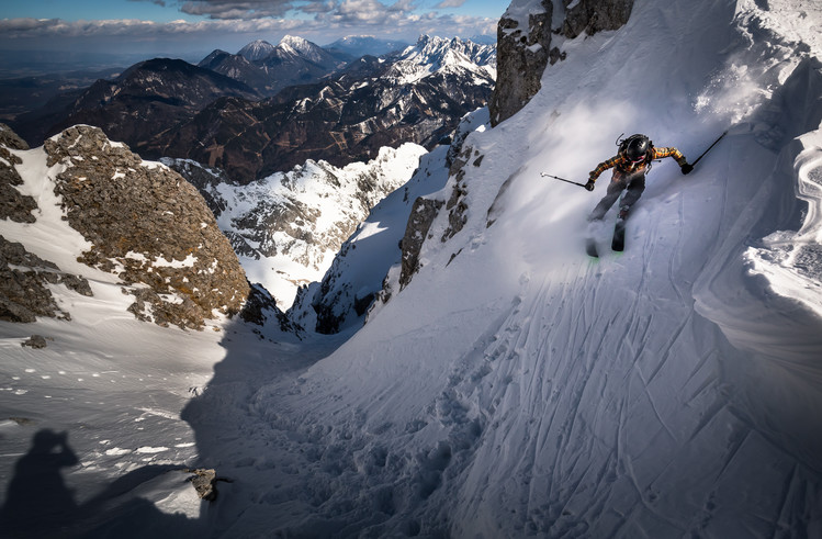 Poster Drop into couloir