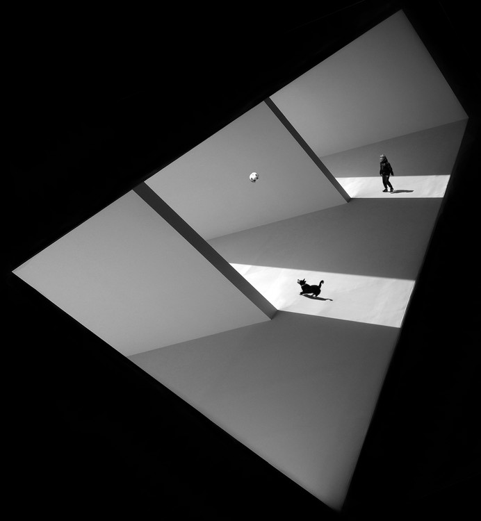 Poster Playing soccer together