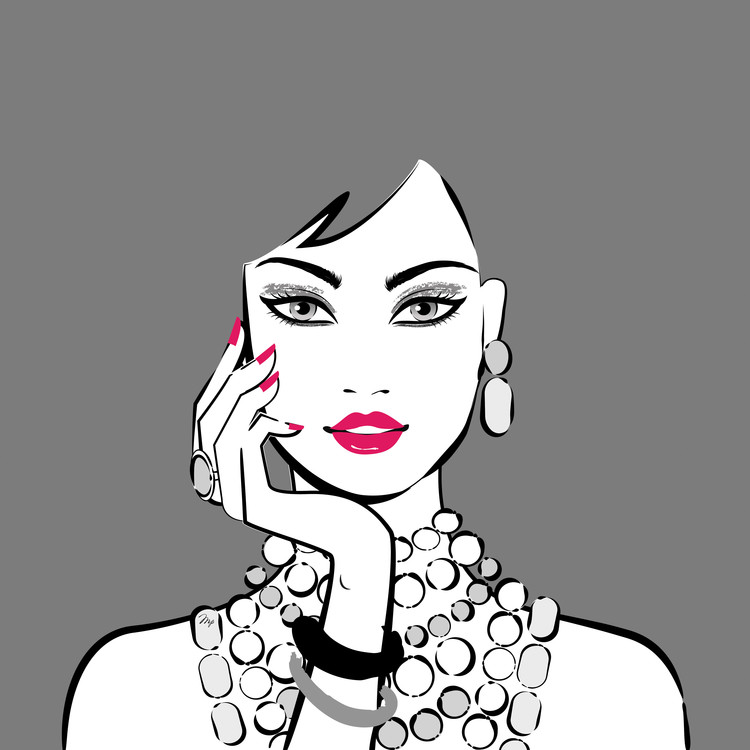 Canvas Print Grey Girl