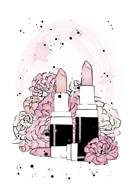 Poster Lipstick Peonies