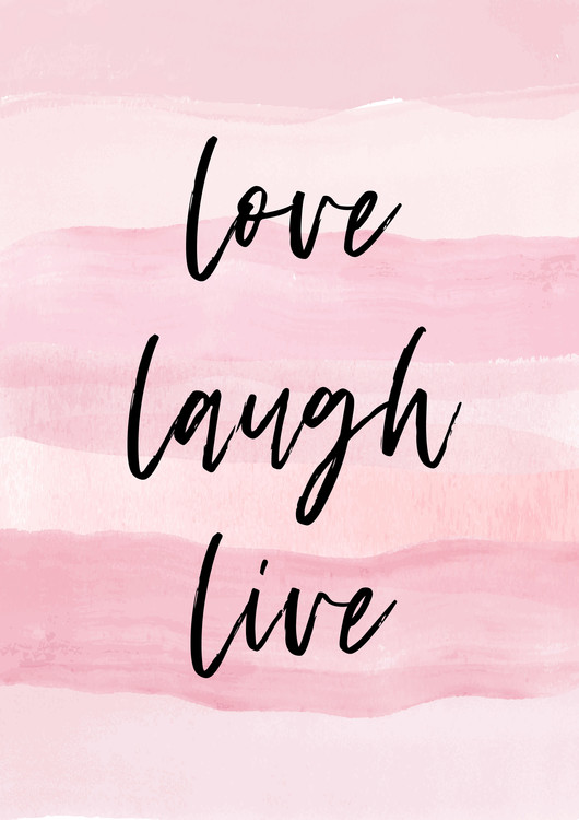 Poster Love Laught Quote Pink