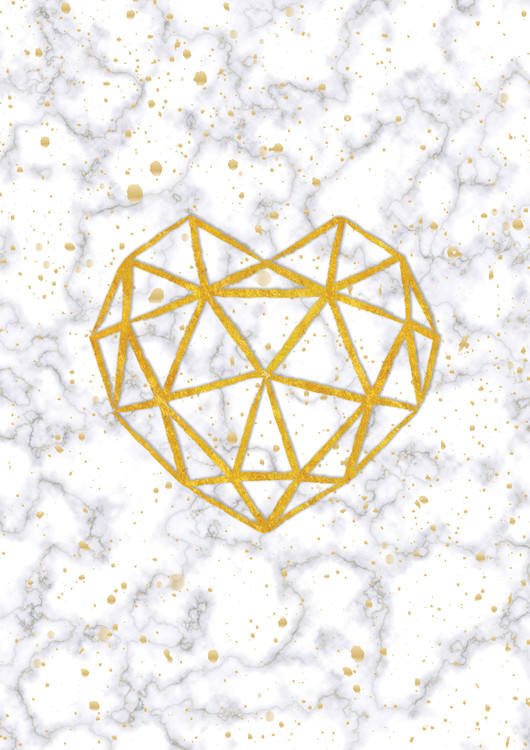 Canvas Print Marble Heart