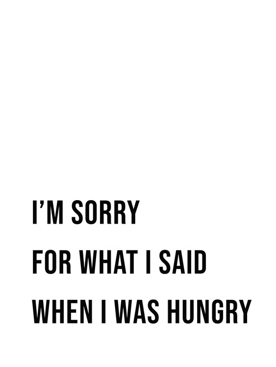 Poster imsorryforwhatisaidwheniwashungry