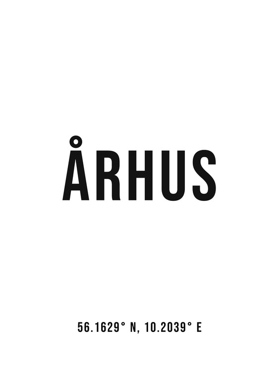 Плакат Aarhus simple coordinates