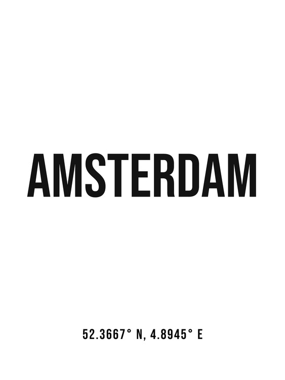 Poster Amsterdam simple coordinates