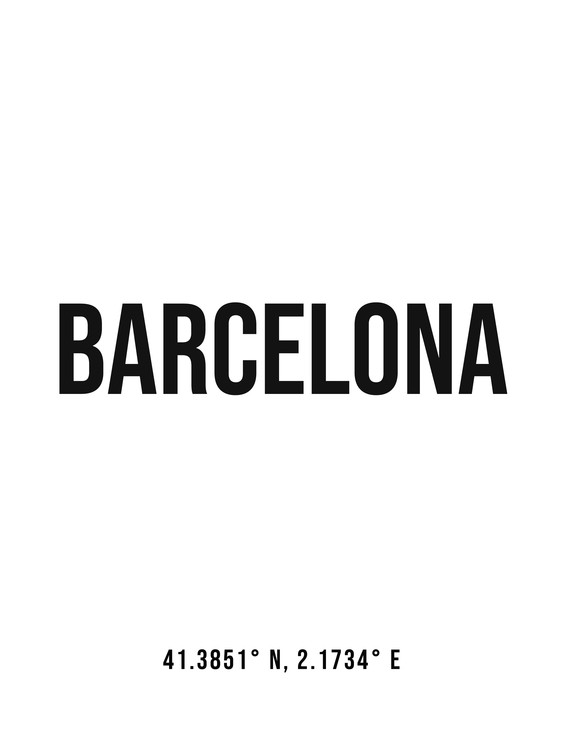 Canvas Print Barcelona simple coordinates