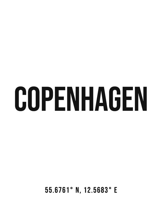 Плакат Copenhagen simple coordinates