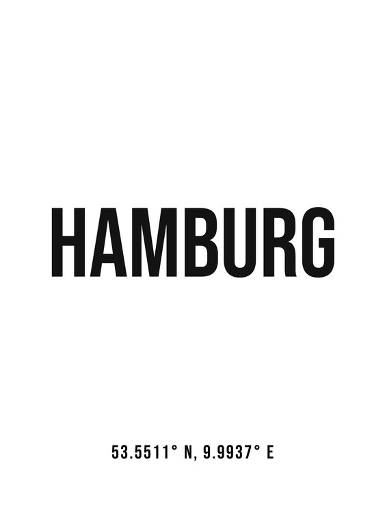 Poster Hamburg simple coordinates