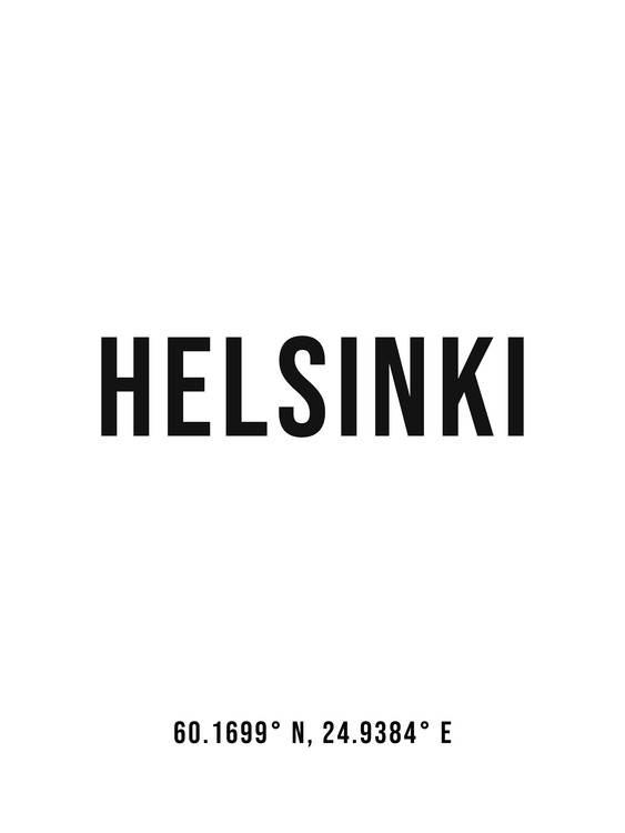Poster Helsinki simple coordinates
