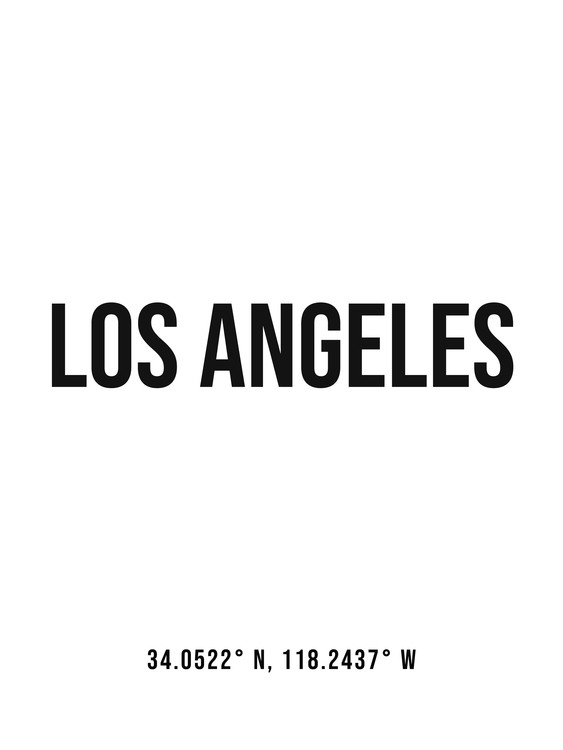 Poster Los Angeles simple coordinates