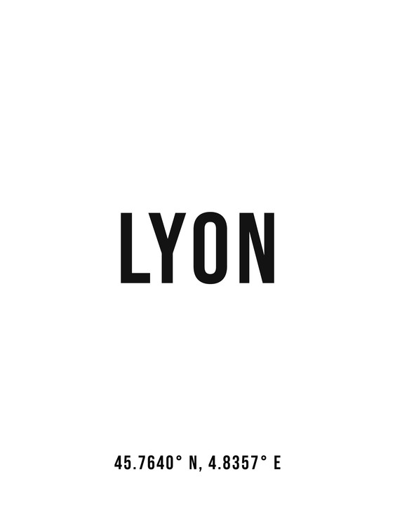 Poster Lyon simple coordinates