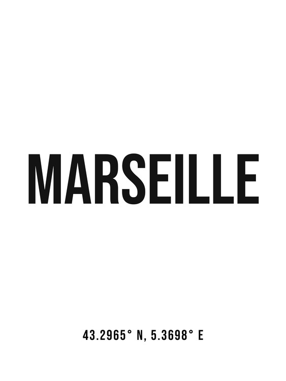 Poster Marseille simple coordinates