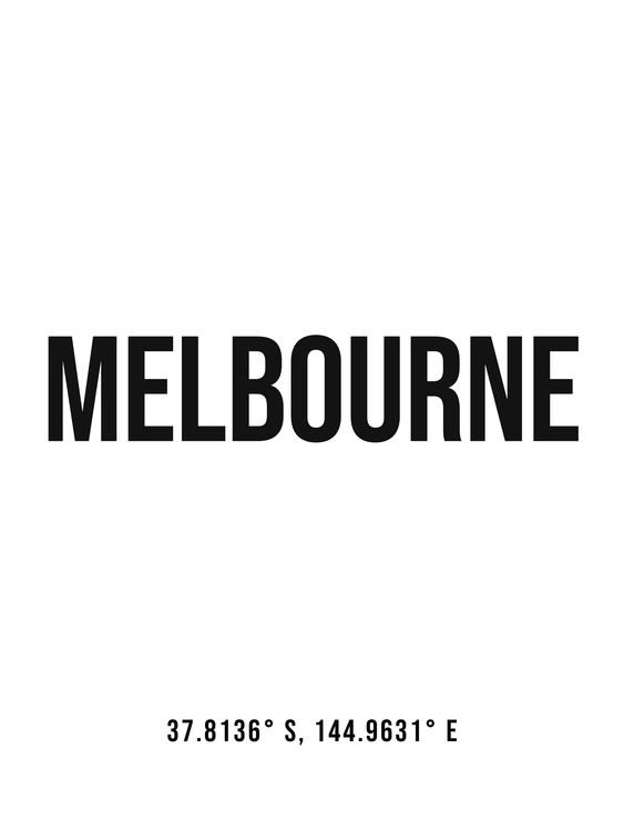 Poster Melbourne simple coordinates
