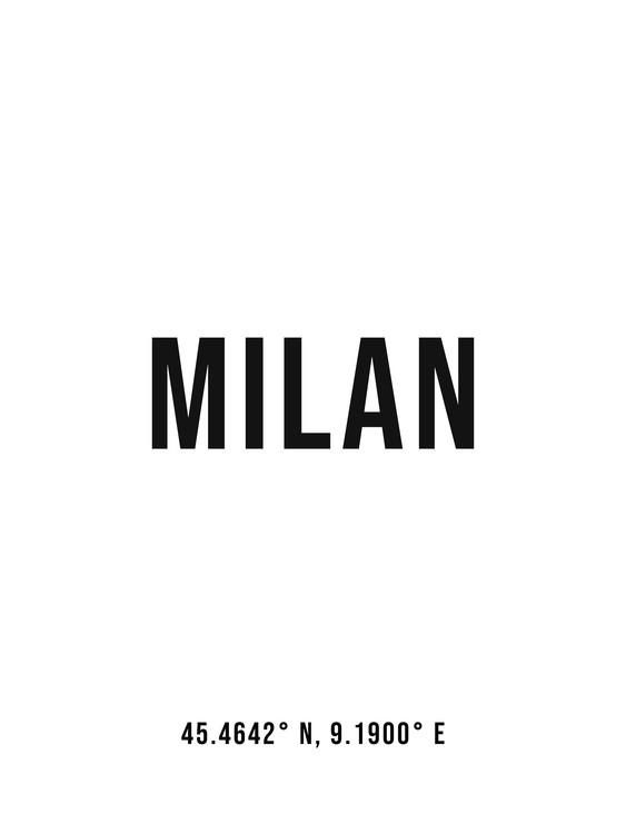 Poster Milan simple coordinates