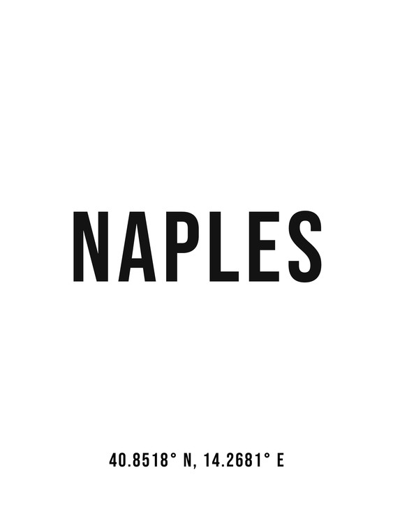 Poster Naples simple coordinates