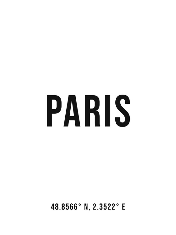 Poster Paris simple coordinates