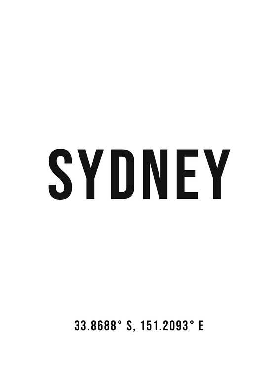 Poster Sydney simple coordinates