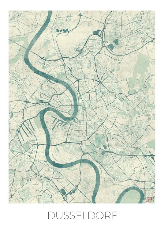 Levně Plakát, Obraz - Dusseldorf, Hubert Roguski, 30 × 40 cm