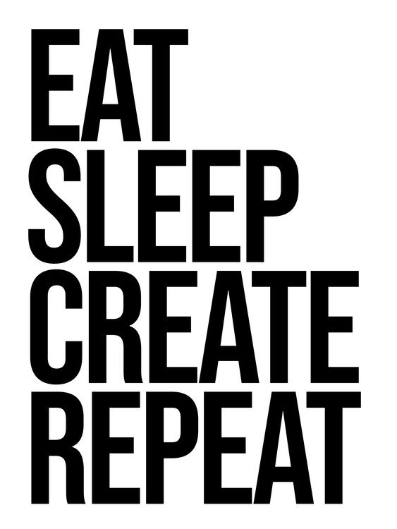Canvas Print eat sleep create repeat