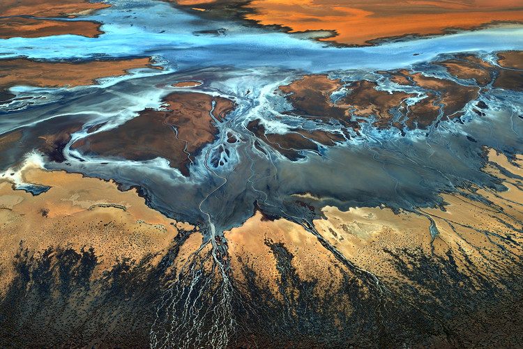 Canvas Print California Aerial - The Desert From Above