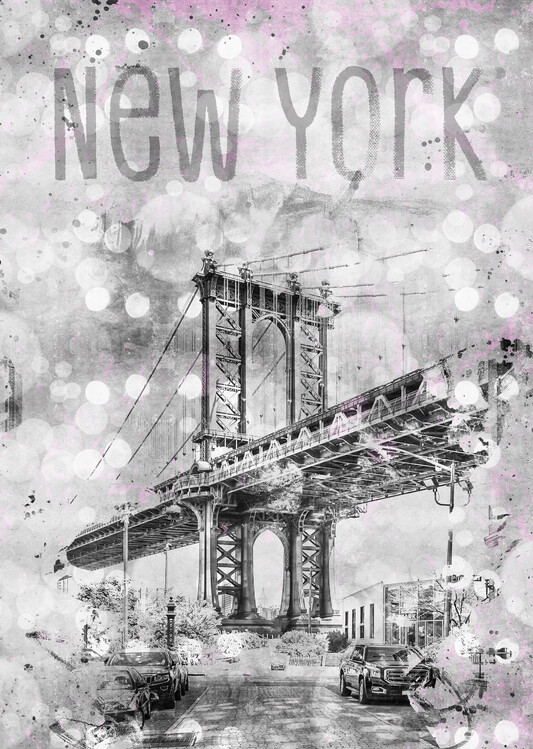 Poster Graphic Art NEW YORK CITY Manhattan Bridge