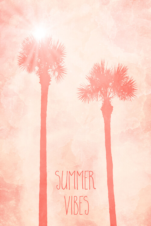 Poster Graphic Art PALM TREES Summer Vibes