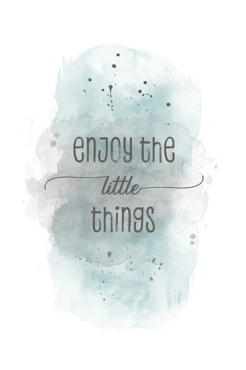 T-shirt Enjoy the little things | watercolor turquoise