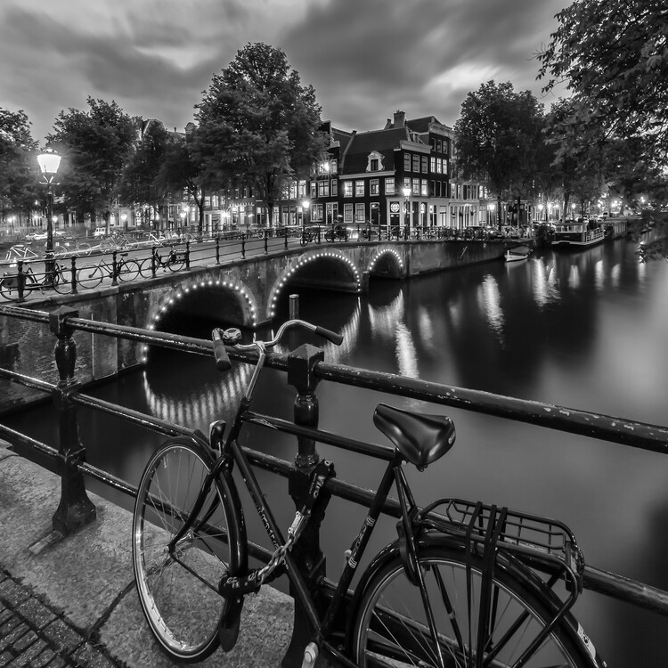 Poster AMSTERDAM Evening impression from Brouwersgracht