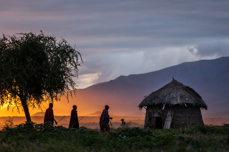 Canvas Print Masai Village