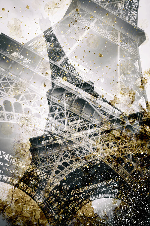 Poster Eiffel Tower | Vintage gold
