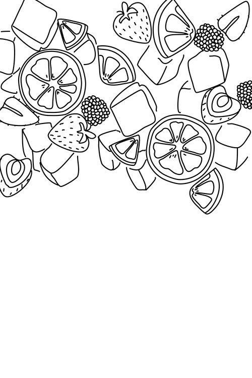 Schilderij op canvas Sangria line art