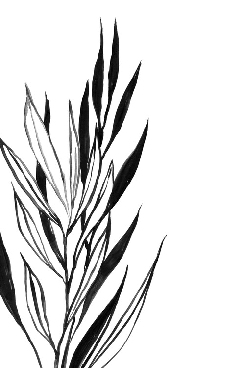 Плакат Leaves line art
