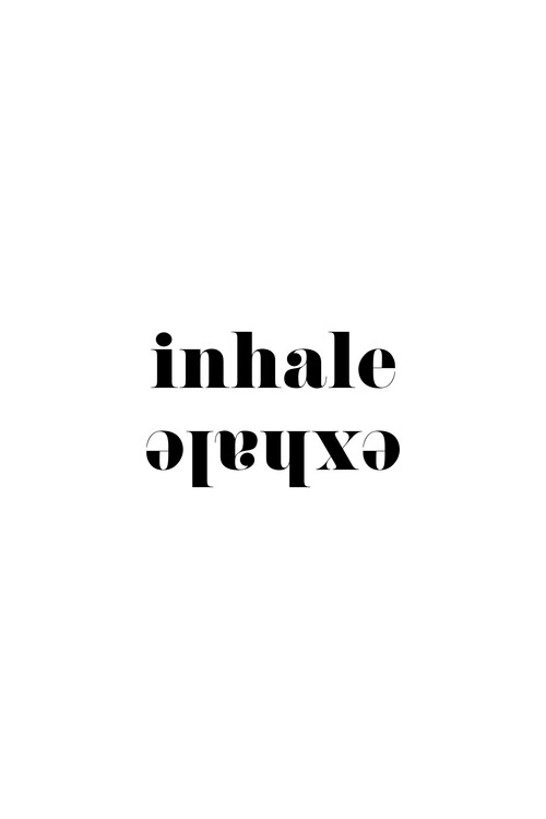 Plakat Inhale exhale scandinavian typography art