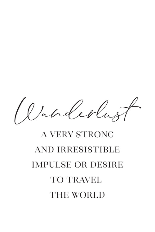 Poster Wanderlust definition in scandinavian style