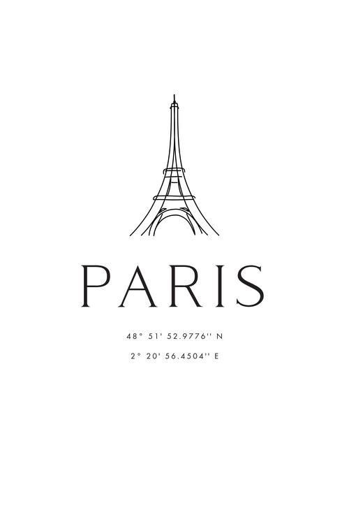 Poster Paris coordinates with Eiffel Tower