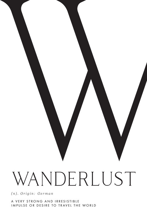 Poster Wanderlust definition typography art