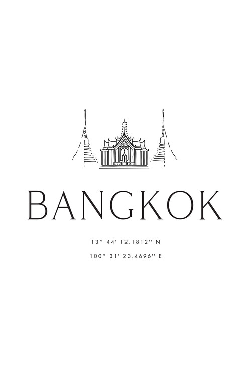 Poster Bangkok coordinates with temple