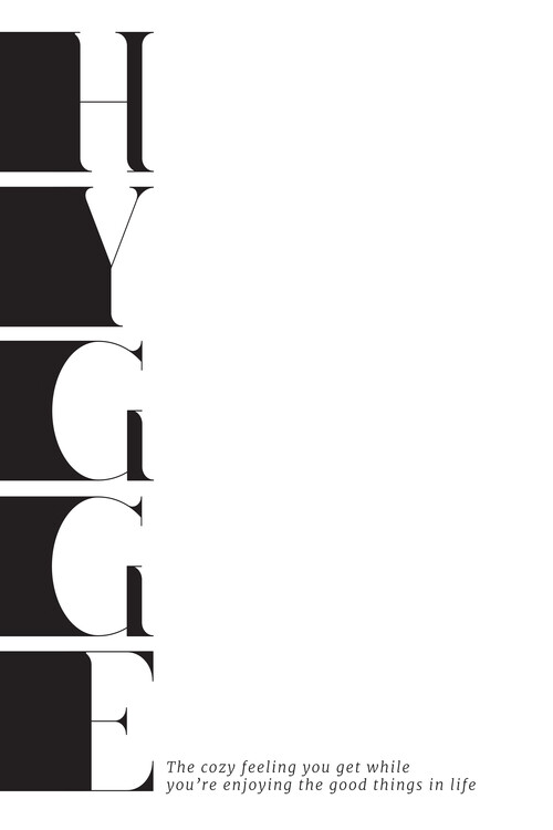 Poster Hygge definition typography art