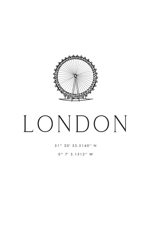 Poster London coordinates with London Eye