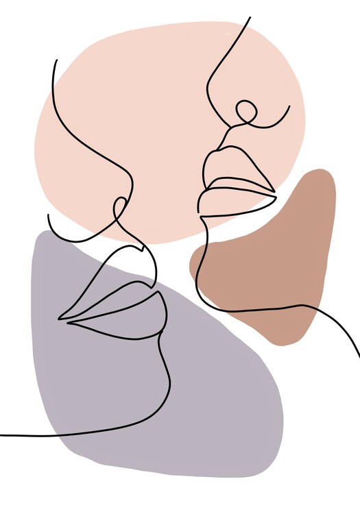 Poster Woman face line