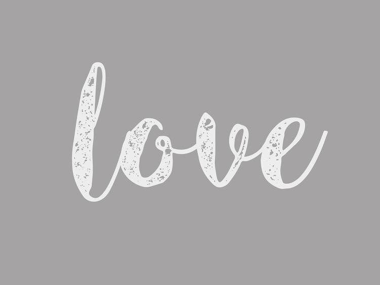 Poster Cursive grey love