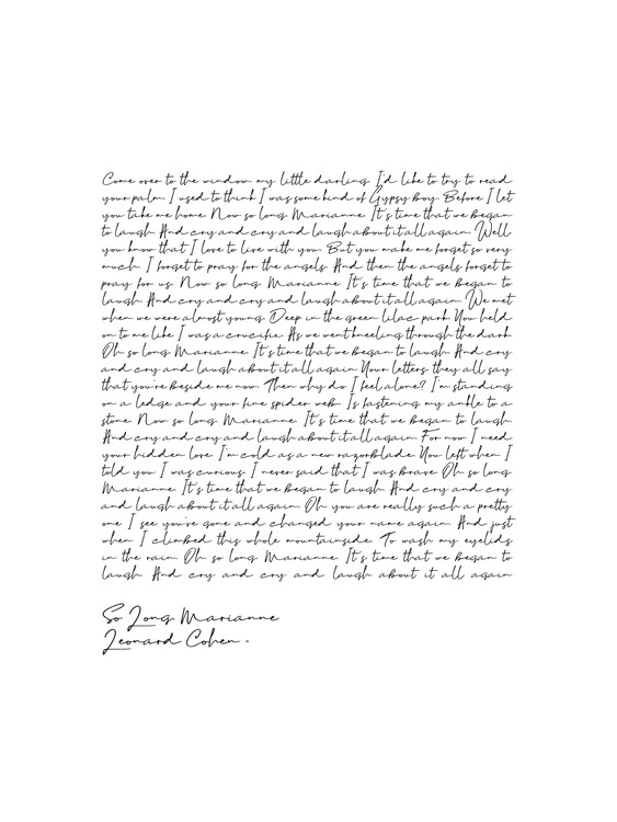 Poster Leonard Cohen so long