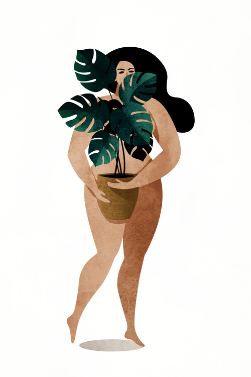 Poster Nude With Plant