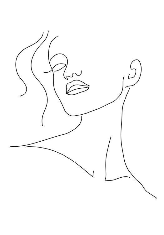 Poster Minimal woman face line art