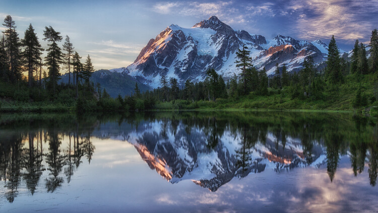 Levně Plakát, Obraz - Sunrise on Mount Shuksan, James K. Papp, 40 × 22.2 cm