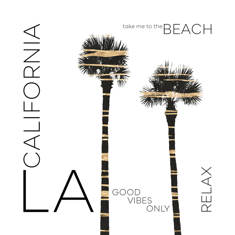 Canvas Print Urban Art LA Palm Trees
